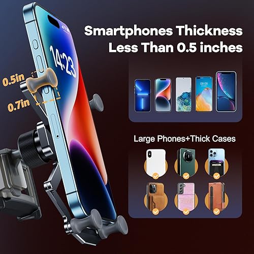 Miniatura 2 de ELOHEI Soporte de teléfono de coche con base personalizada para Honda CR-V 2017-2023, compatible con funda gruesa, soporte de teléfono de automóvil