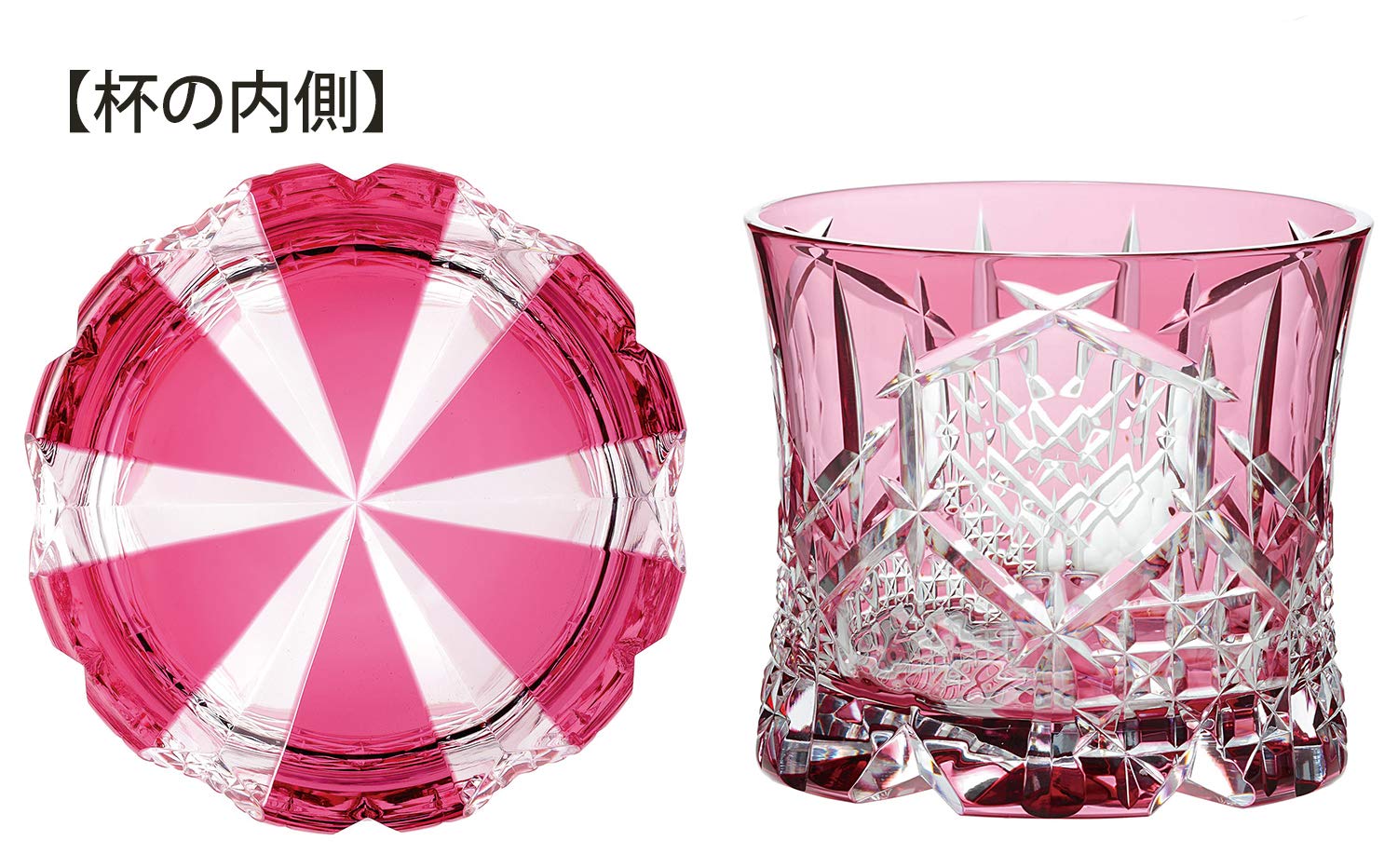 Amazon｜東洋佐々木ガラス ロックグラス レッド 270ml 八千代切子 (月