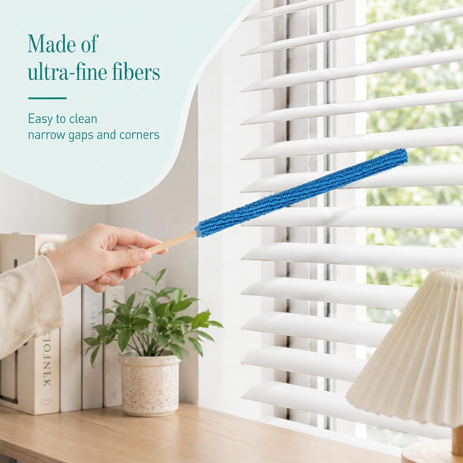 6 Pcs Fan Cleaning Tool Microfiber Detail Duster Sticks, Fan Cleaner for Stand Up Fans & Tower Fans, Crevice Cleaning Brush for Home Car Air Vent Window Blind