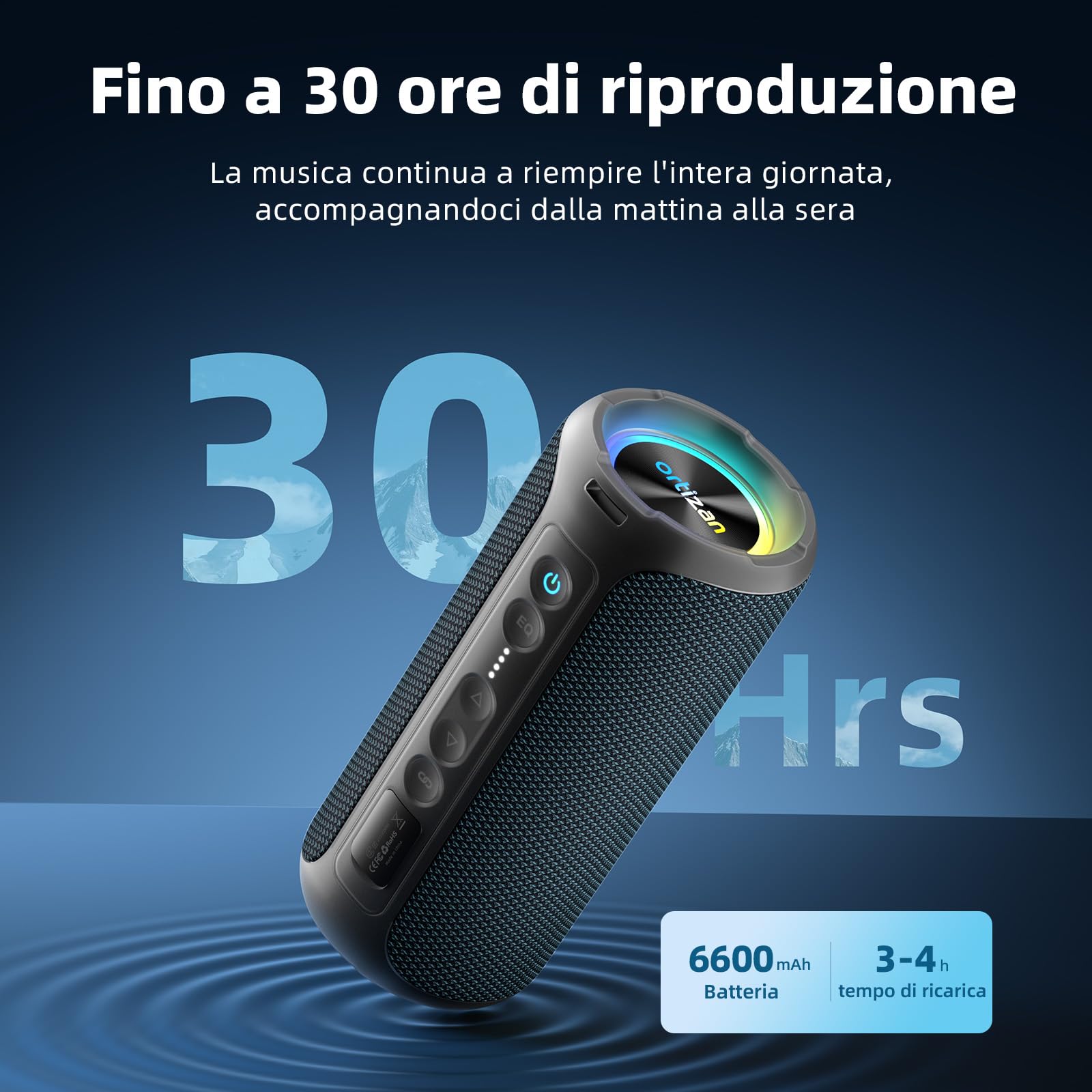 Ortizan 40W Cassa Bluetooth Potente, 30 Ore Di Riproduzione, X8Pro Altoparlante Bluetooth, Chiamate in vivavoce, RGB LED, IPX7 Impermeabile, Cassa Musica Bluetooth 5.3 Portatile, Ideale Per Feste