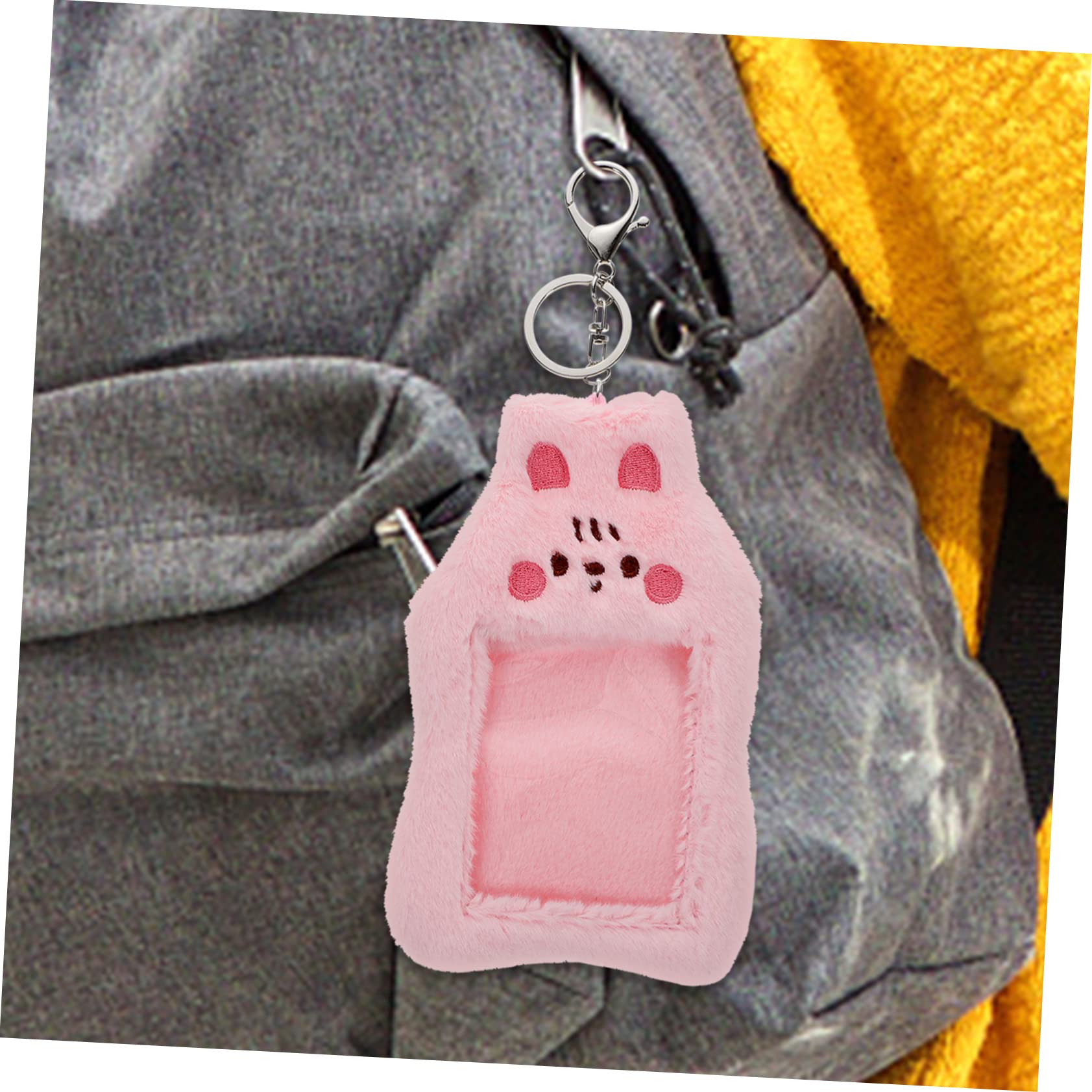 Toyvian 4pezzi Custodia Card Sleeve Peluche Con Design Di Gatto Cartoon Portachiavi Inclusi Protezione Per Id e Carte Di Credito Accessorio Multifunzionale Per Studenti e Lavoratori