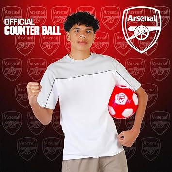 Smart Ball Arsenal Counter Ball for keepie uppies, SBCB1BNP-AFC Football, with lights and sounds, Red & White, One Size