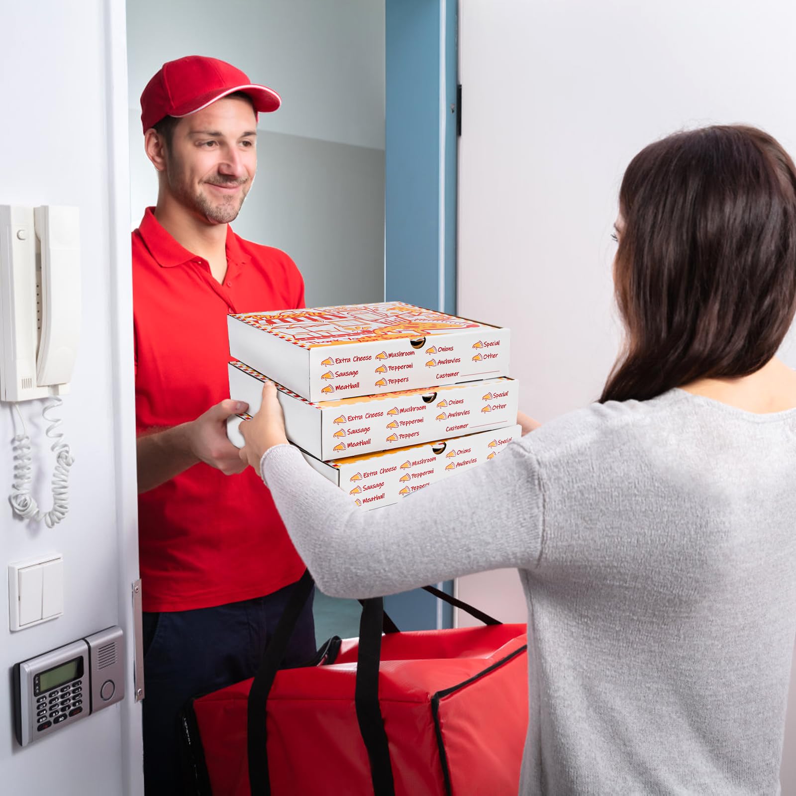 ZEAYEA Paquete de 40 cajas de pizza de 10 x 10 pulgadas, cajas de cartón blanco para pizza, resistentes a la grasa, recipientes de comida para fiestas de pizza, galletas, bodas, restaurantes