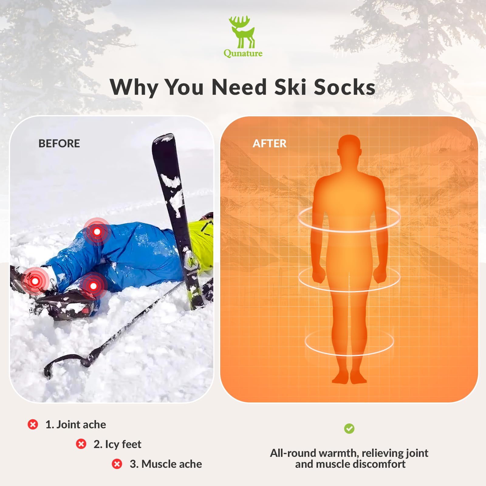 Skarpetki Narciarskie Zimowe Skarpety Termiczne Wykonane z Wełny Merynosów 1 Para Skarpety Miękkie i Ciepłe Skarpety do Jazdy na Nartach na Łyżwach Snowboarding Unisex Rozmiar 37-42/43-48