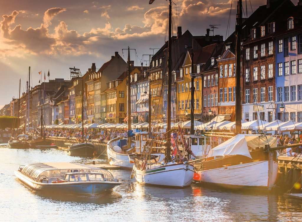 Ravensburger Puzzle 12000846, Scandinavian Places - Sonnenuntergang in Copenhagen - 500 Teile Puzzle für Erwachsene und Kinder from 12 Years