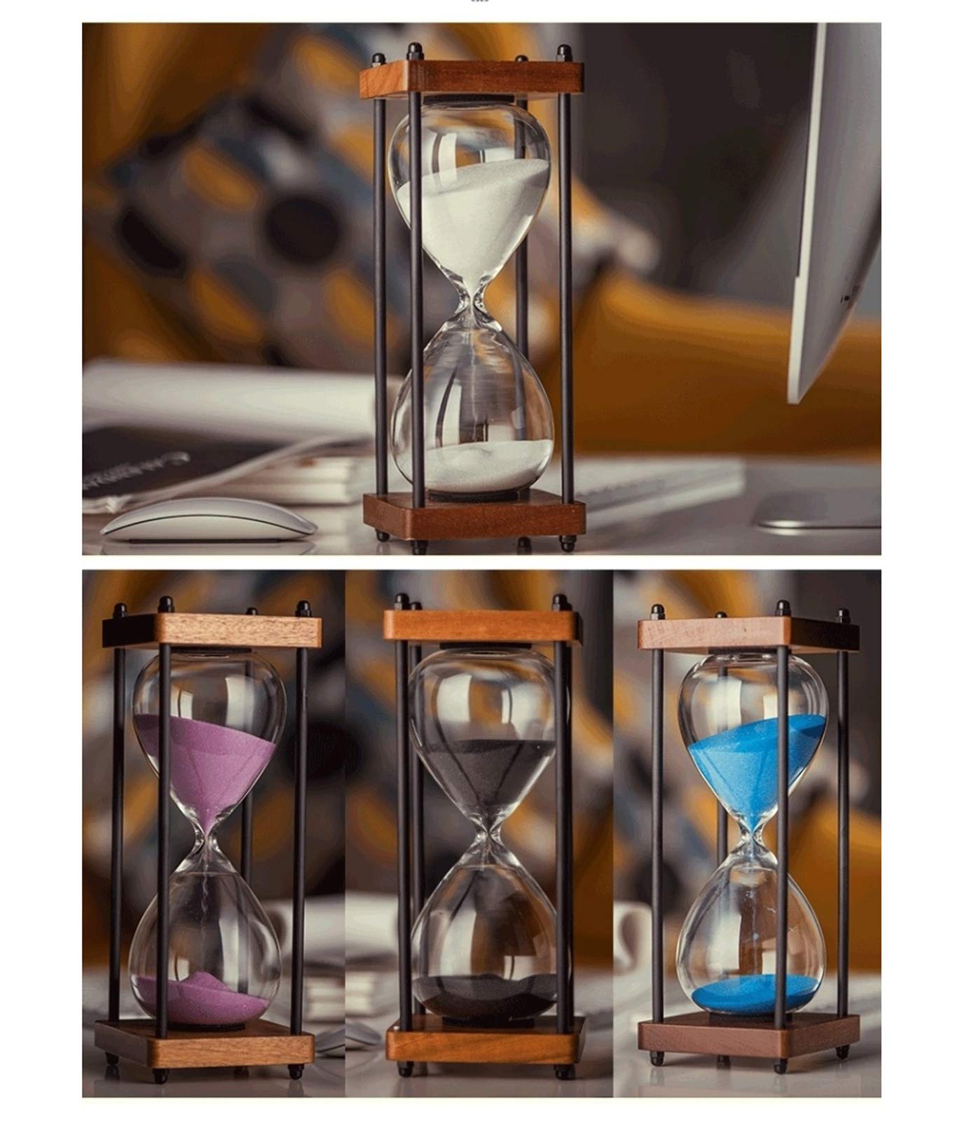 30 Minutes sablier ​minuterie,Horloge de Sable Structure en Bois 15 Minutes,mdécoration de la Maison,ureau décoration,8couleurs au Choix Parmi des Cadeaux,Souvenirs créatifs Uniques
