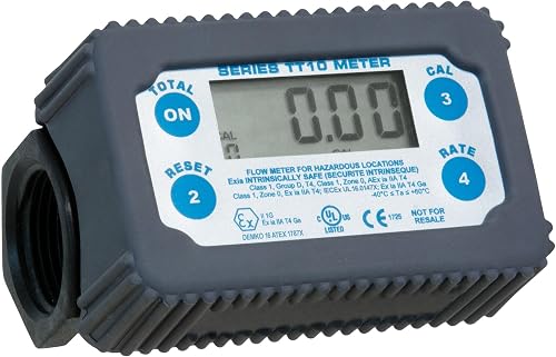Fill-Rite TT10PN 1" 2-35 GPM(8-132 LPM) Digital in-Line Turbine Chemical Transfer Meter, Polymer