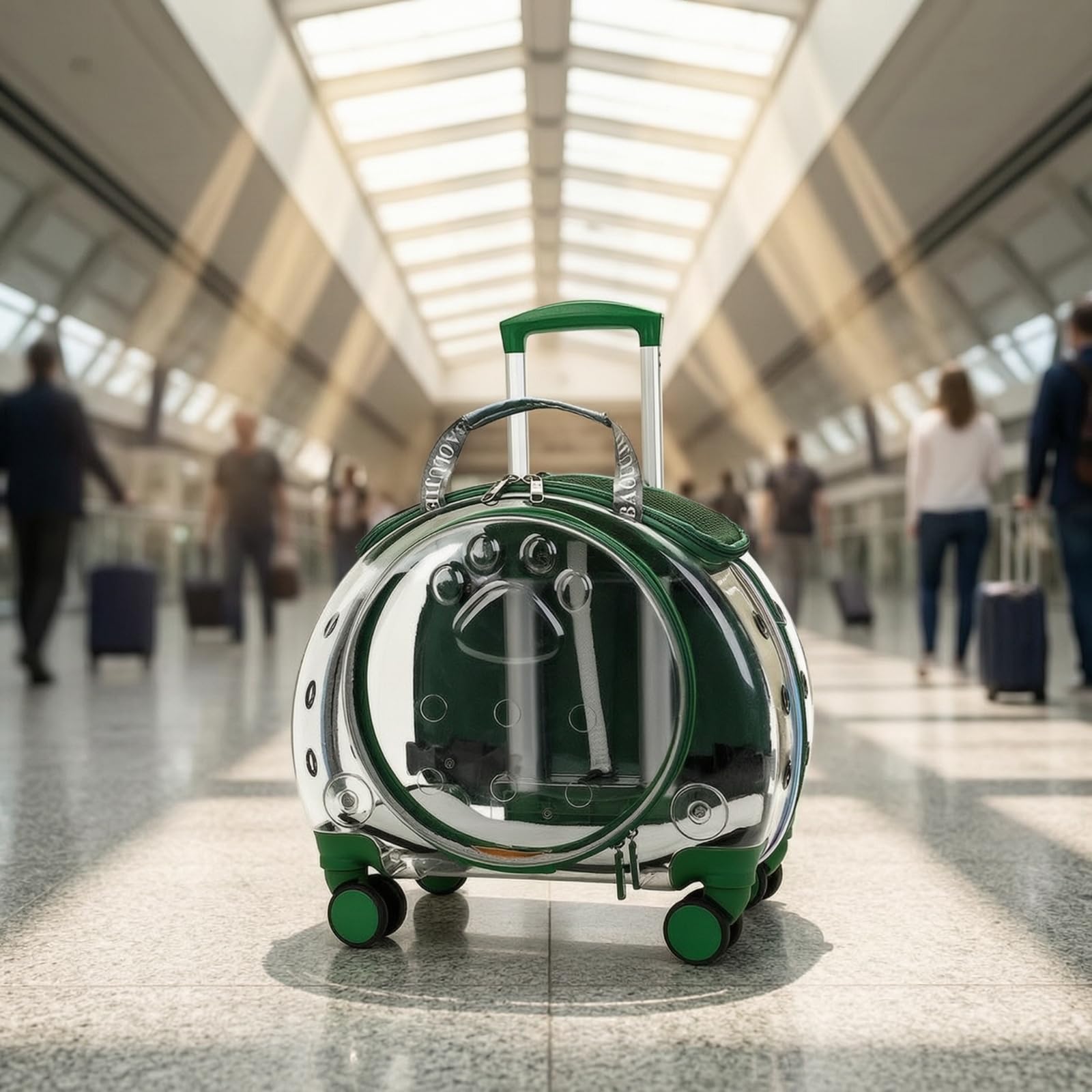 rockible Trasportino con Maniglia Telescopica Rigido Trasportino con Ruote Versatile Trolley Maniglia Telescopica per Gatti, Rosa