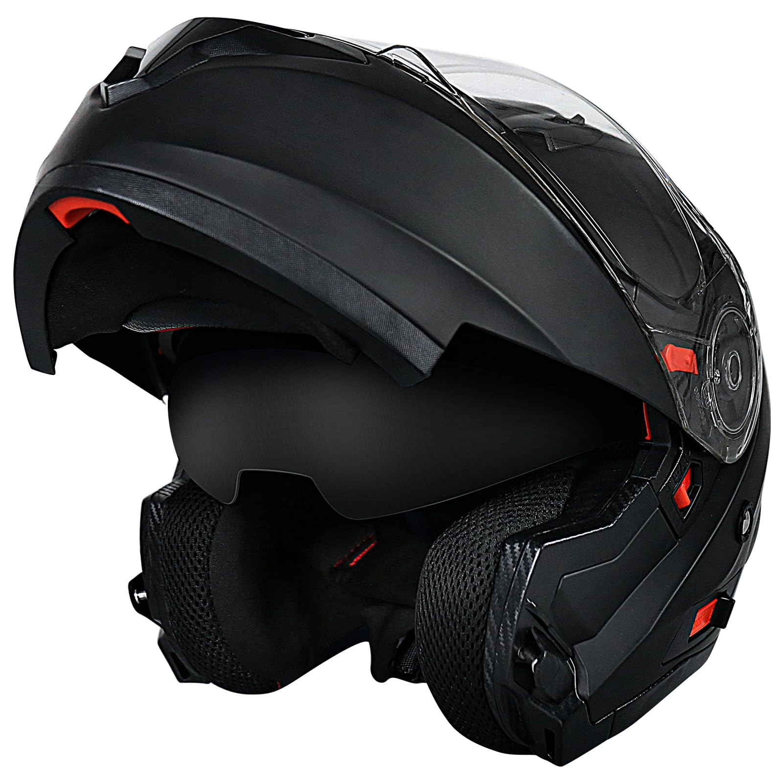 NENKI Casco Integrale Casco Modulare Flip-up, Casco Moto Modulare con Doppia Visiera Parasole Omologato ECE 22.06 per Uomo & Donna