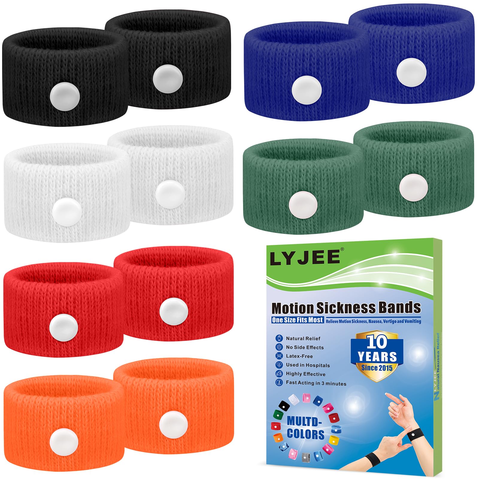 Motion Sickness Bracelets for Adults: Motion Sickness Bands Nausea Relief for Pregnant Women - Natural Acupressure Anti Nausea Wristband Relief for Car Cruise Air Travel Sickness