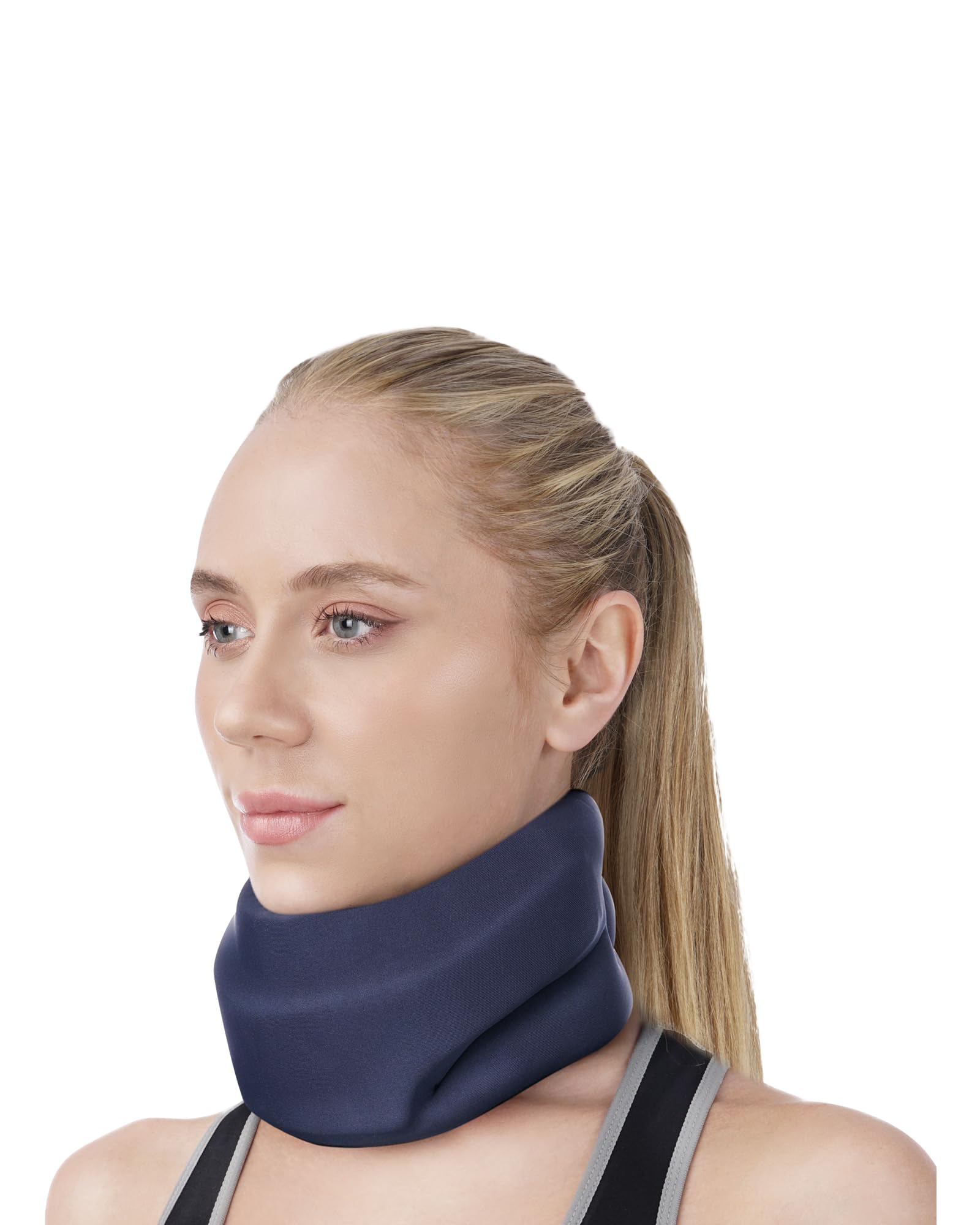 BETOVIN Neck Brace for Neck Support - Soft Neck Brace Relieves Pain Pressure in Neck Pain for Women Men, L Size （15.8-18.1 inch） Blue B17