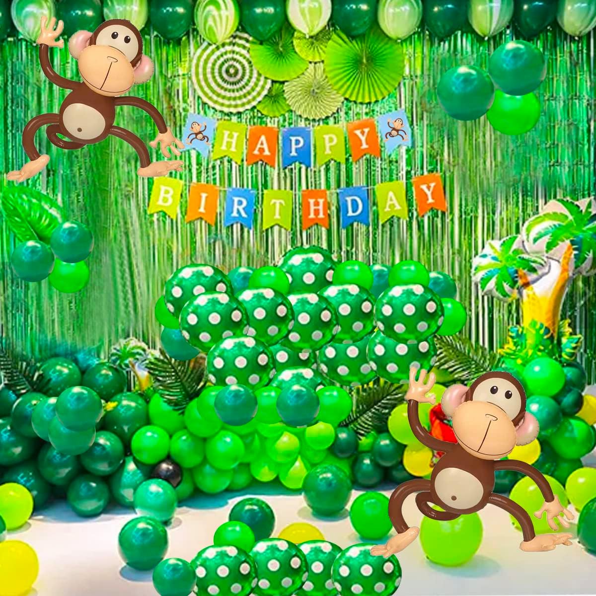 Inflatable Monkeys 27 Inch, 6-Pack Monkey Safari Party Supplies Inflatable Safari Animals Monkey Themed Birthday Party Decorations for Safari, Jungle Themed Birthdays, Blow up Party Favors Supplies