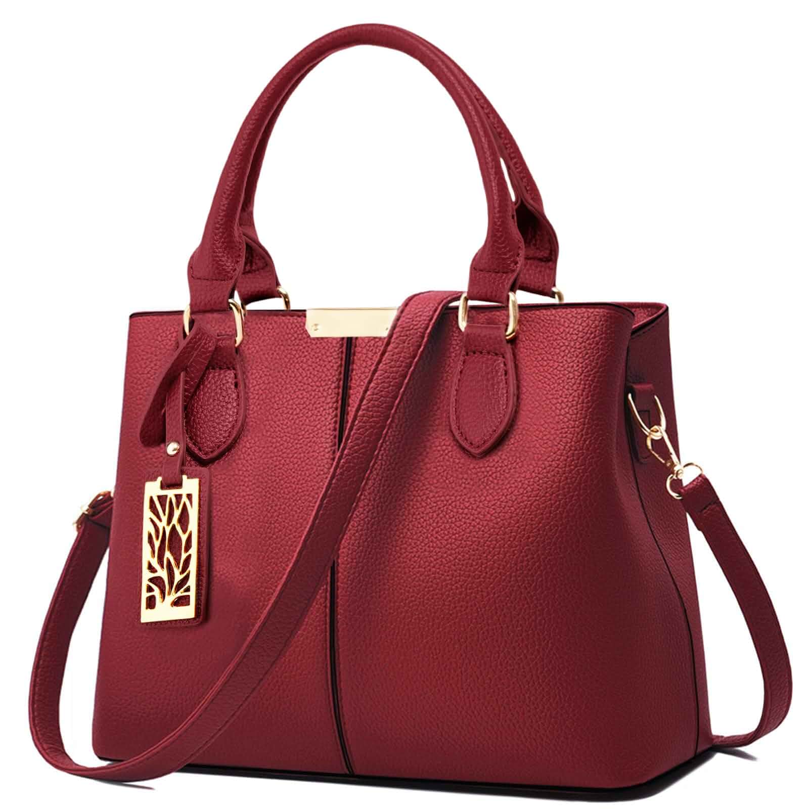 GEMIU Small Shoulder Purses for Women Top Handle Satchel Crossbody Handbags 8 Card Slots,3 Compartment,Elegant pendant,Bottom Studs,Formal Everyday Travel Work Office Daily