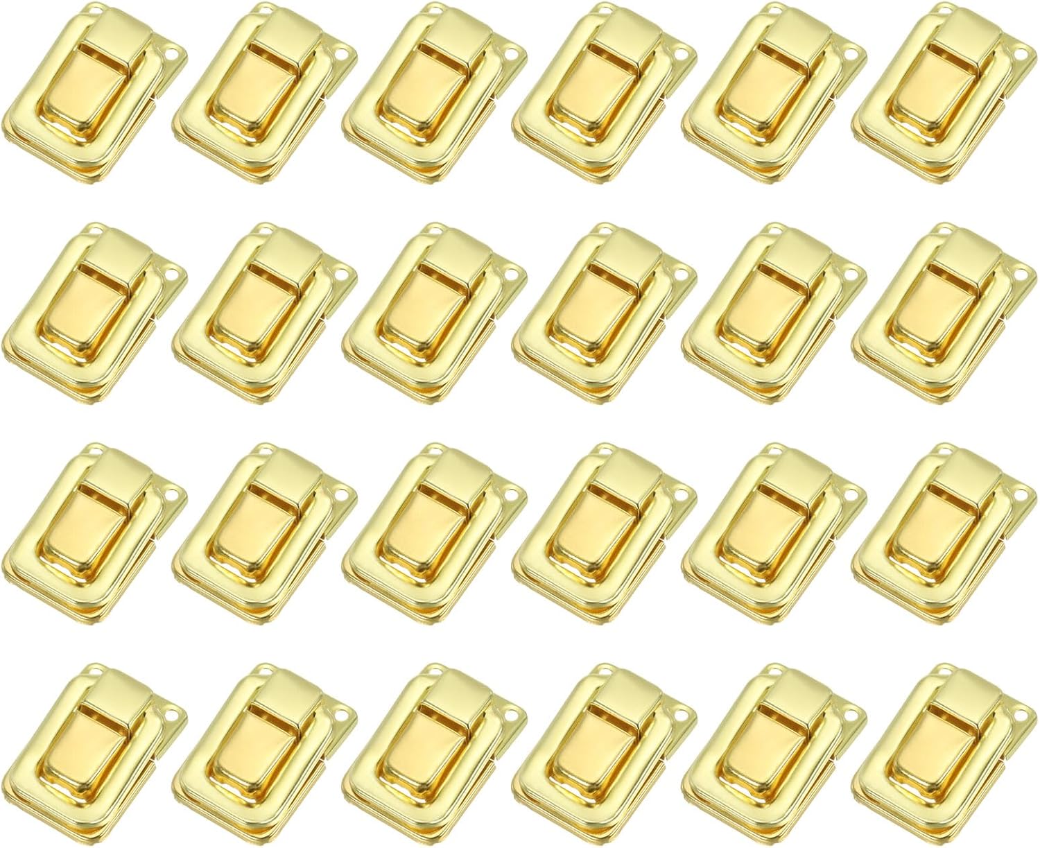 PATIKIL Toggle Catch Lock 1.4" x 0.9", 24 Pack Metal Buckle Hasp Lock Latch Clasp for Jewelry Box Wooden Case Decoration, Bronze