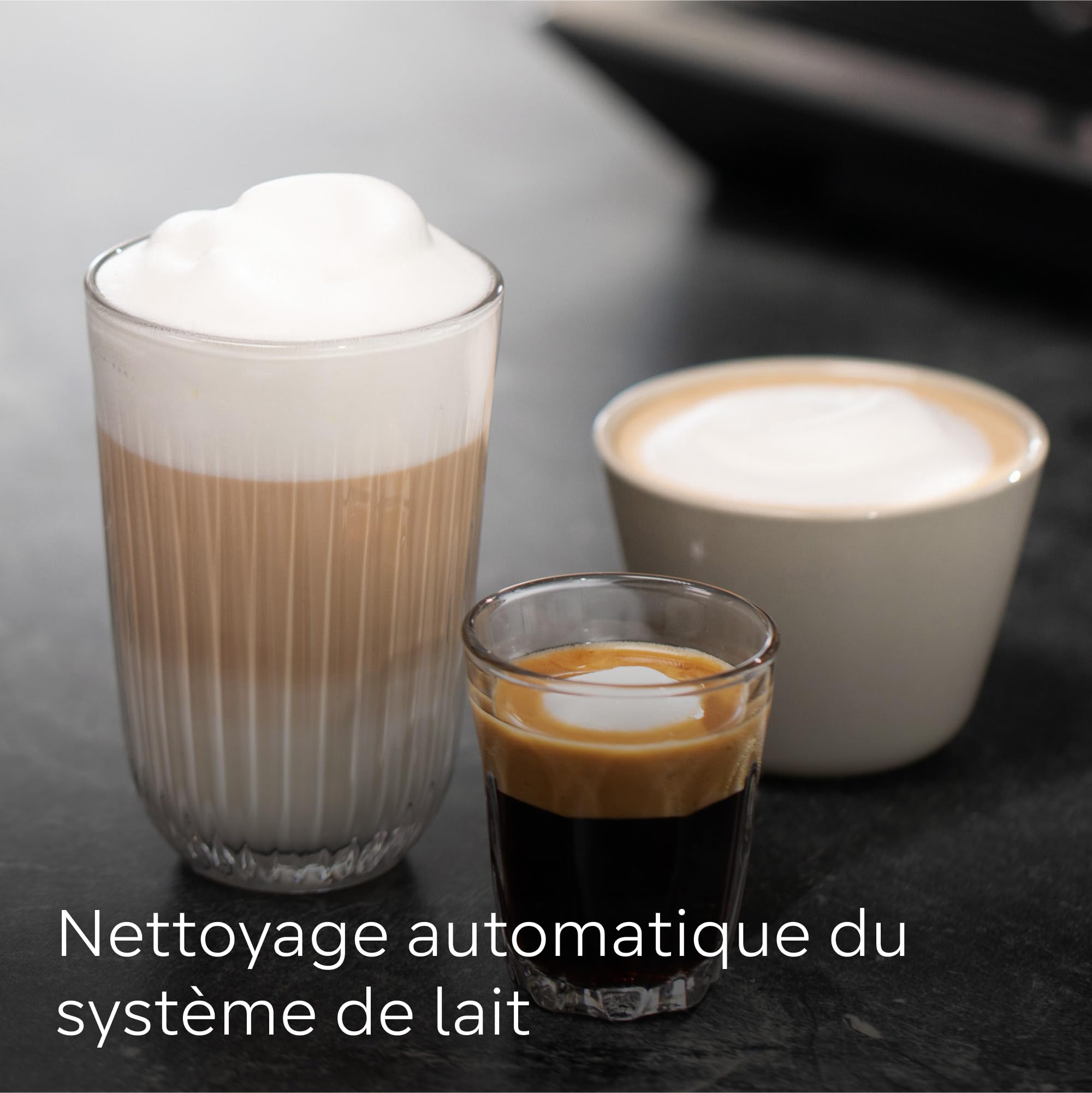 SIEMENS, machine à café à grain automatique, EQ700, écran iSelect, coffeeWorld, Cold Brew, Slow Brew, bac à lait, adaptateur briques de lait, Home Connect, acier inoxydable, blanc, TQ715R03 integral