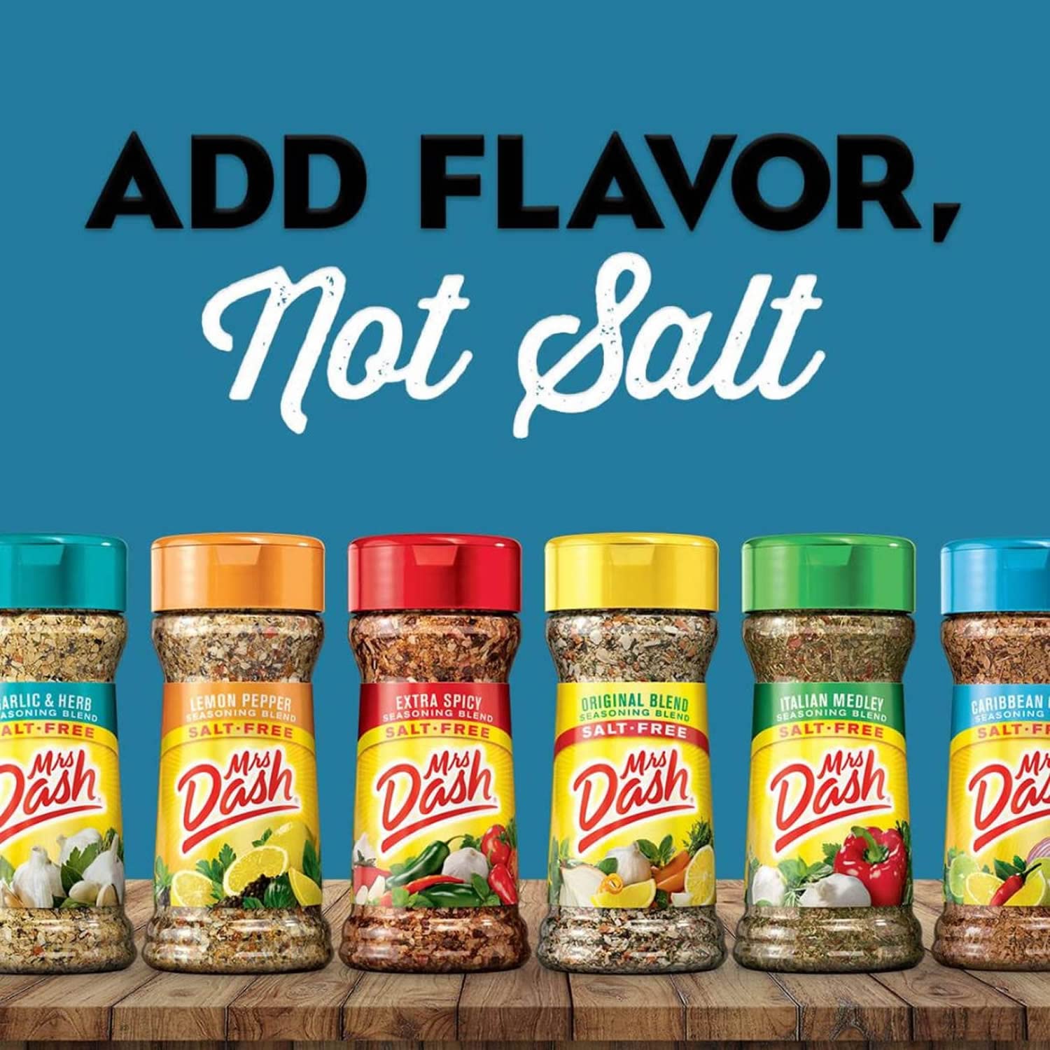 Mrs Dash Seasoning Salt Free Variety Pack, 12 Bottles Complete Set, A Healthier Option Salt Free Spices, Mrs. Dash No Salt Seasoning with Measuring Spoon by Erbies