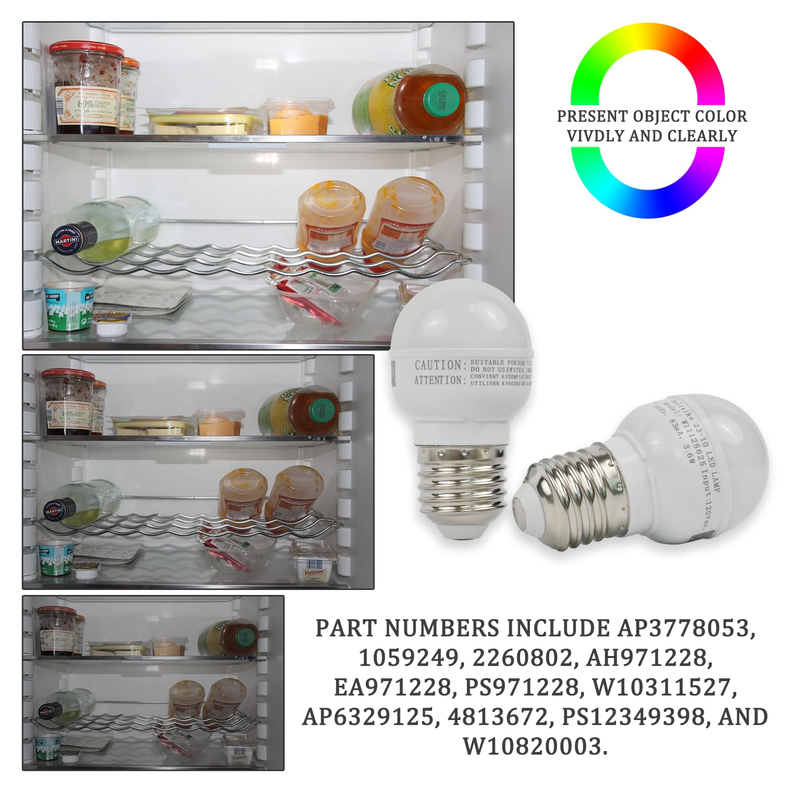 W11125625 W10820003 W11216993 4396822 reflektor LED do lodówki i zamrażarki