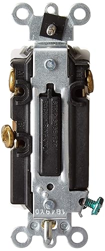 Miniatura 3 de Leviton Interruptor silencioso de CA de 3 amperios y 24 voltios Decora Plus Rocker de doble tiro con contacto momentáneo de un solo polo, 56081-2W,