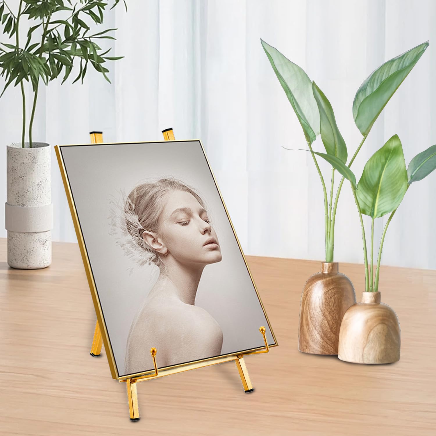 Goldene Metall-Staffelei – Verstellbarer Ständer Für Bilder, Bücher, Teller | Ca. 42 Cm Höhe
