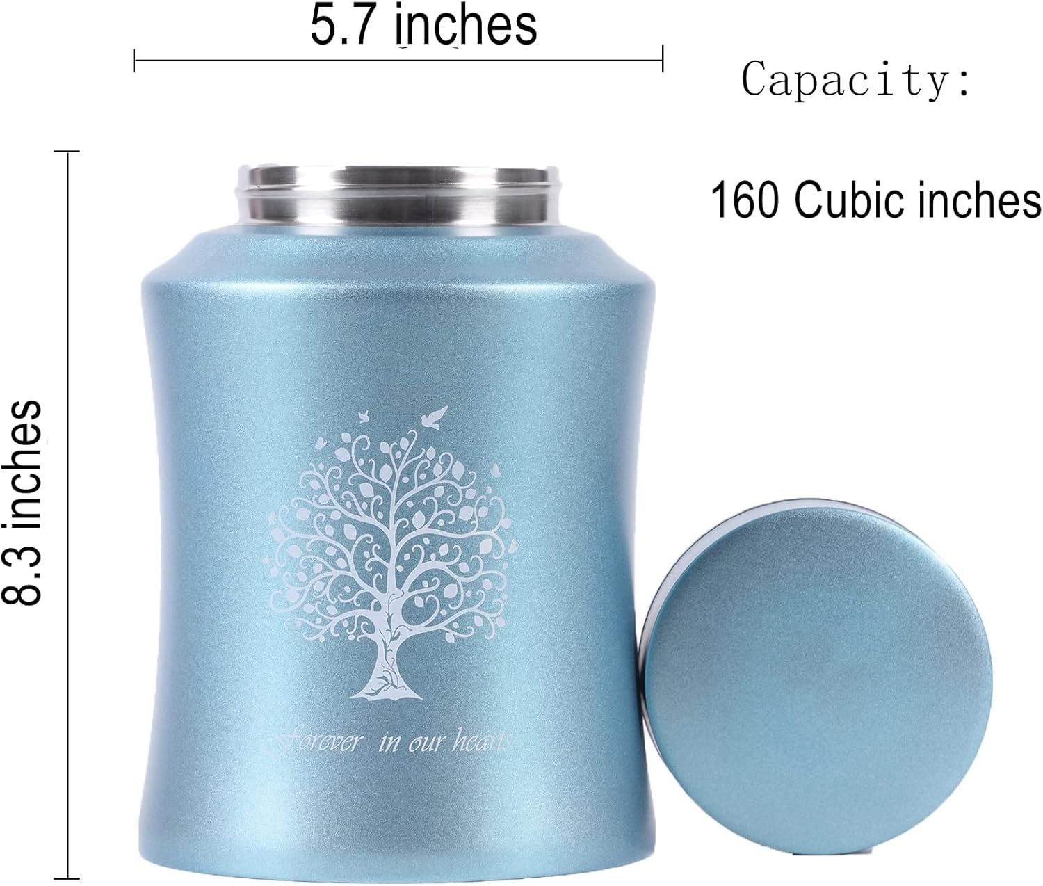 Tree of Life Urns for Human Ashes - Cremation Urns Adult for Funeral, Burial or Home - Decorative Urn for Ashes Male Female (160 Cubic inches, Blue(Tree)) - Image 3