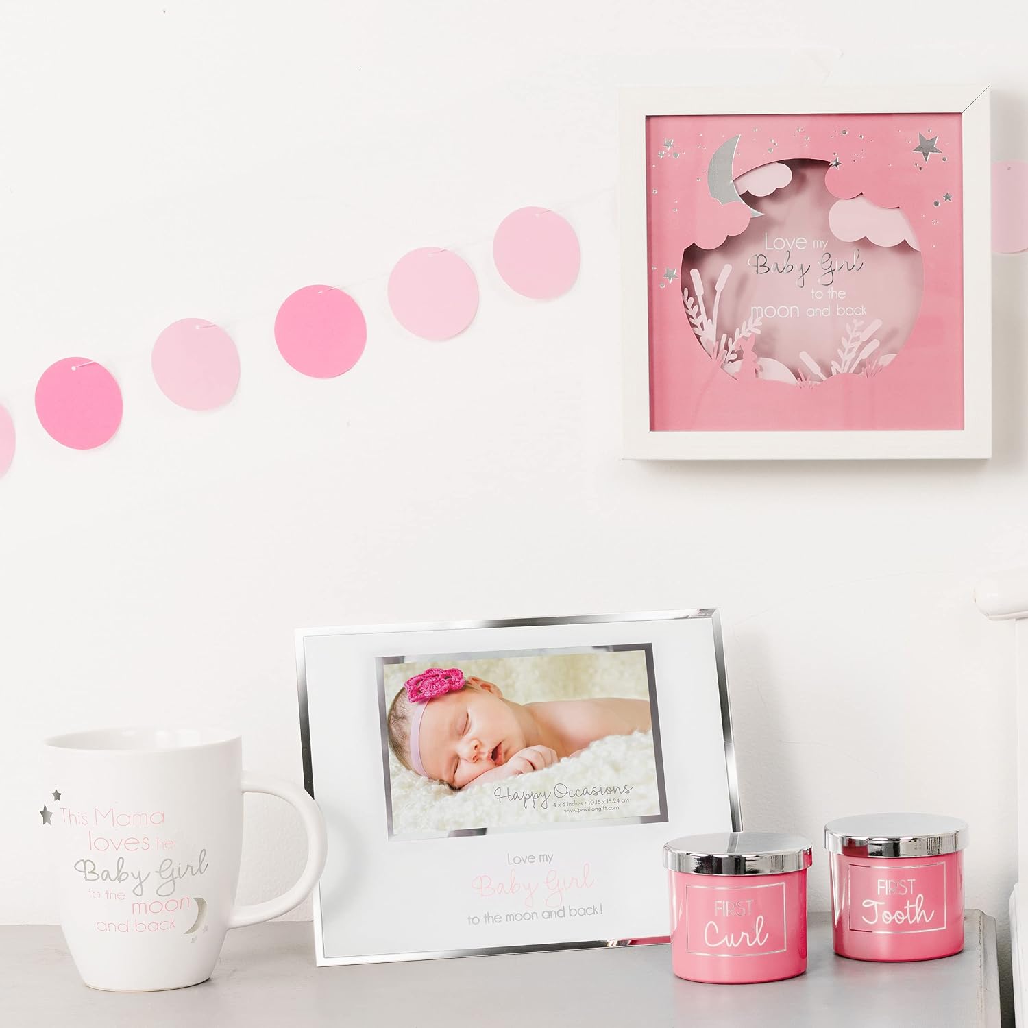 Pavilion Gift Company First Curl - Pink Baby Girl Keepsake Box