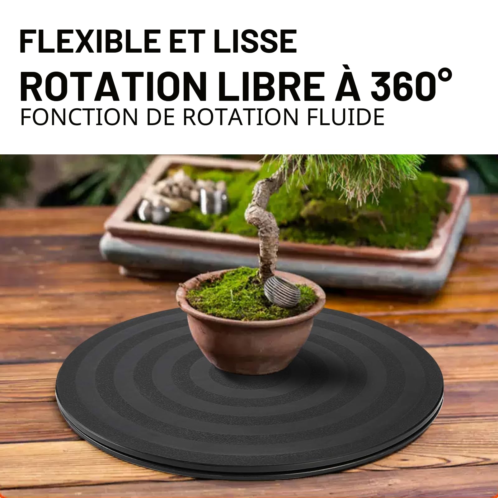Plateau Tournant,Tourne-Disque Rotatif Rotatif à 360 Degré Plateau Pivotant TV,Degrés avec Roulements à Billes en Acier, Charge15 kg, Idéal pour TV, Artisanat, Présentoirs, 20 cm de Diamètre