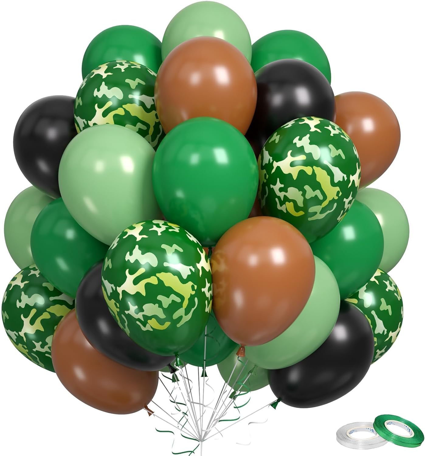 Green Purple Teal Balloons, 50Pcs 12 Inch Fruit Green Purple Teal Blue Confetti Birthday Balloons for Kids Boy Cartoon Theme Birthday Cartoon Party Baby Shower Decorations