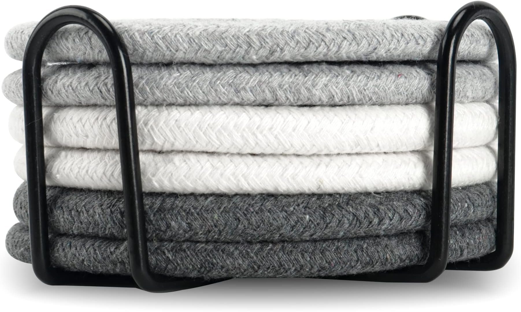 Round felt coasters, light grey, set of 12, coasters glasses for