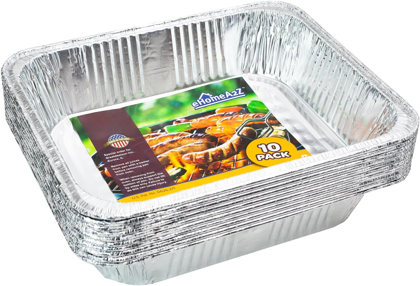 Disposable Aluminum Foil Steam Table Pans for Cooking, Roasting, Broiling, Baking (10, Half Size)