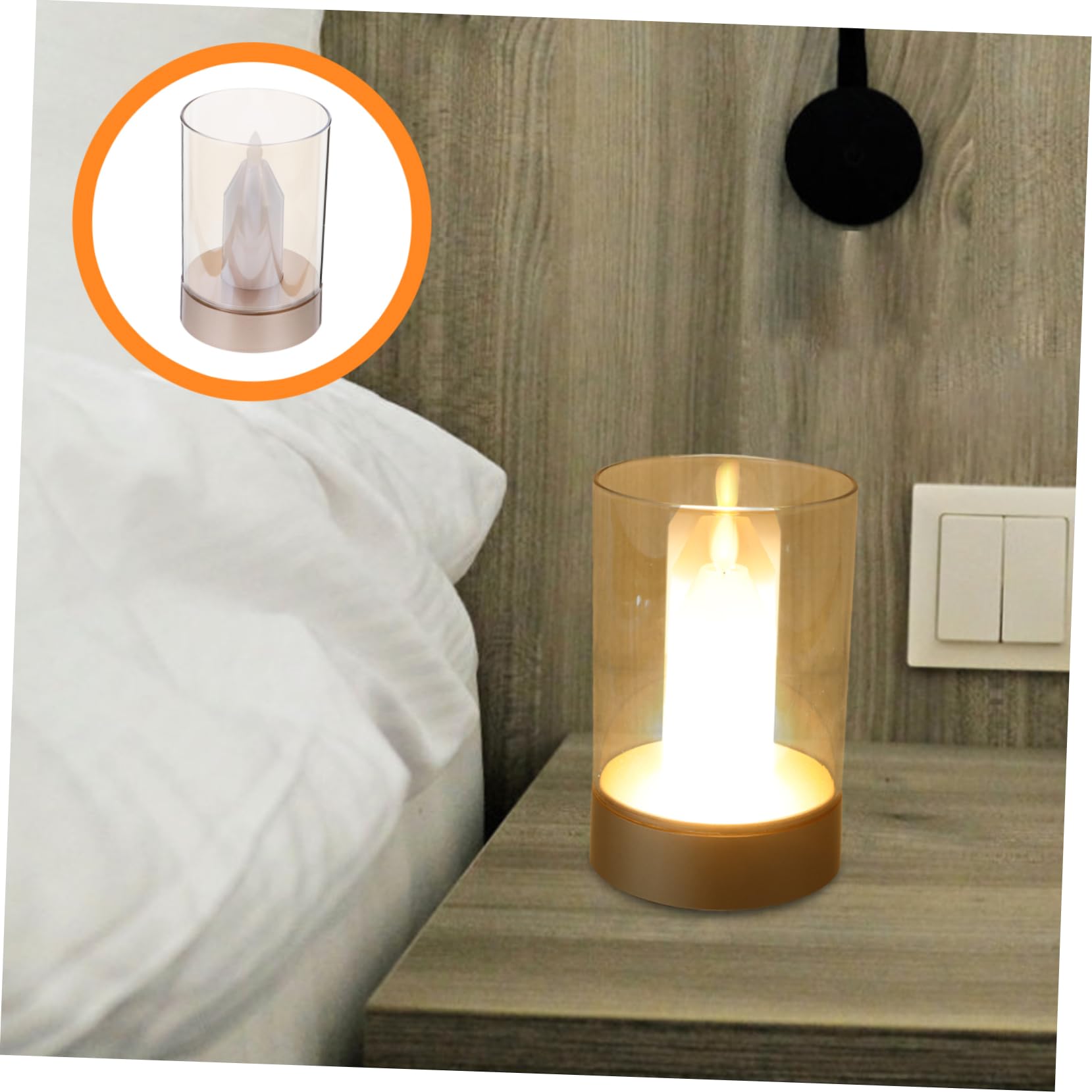 Lampada Notturna LED Sensore Effetto Candela Oscillante Luce Decorativa Elettrica da per Compleanni Matrimoni e Interni