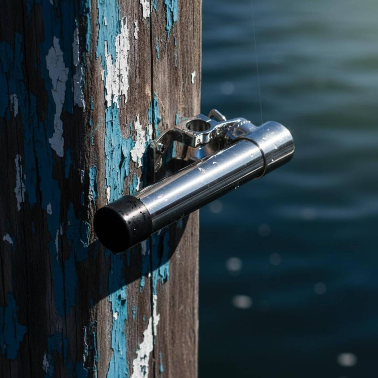 kowaku Porta Canna da Pesca Supporto Porta Canna Staffa Inox Regolabile con Morsetto per Corrimano E Inserto in Nylon Nero Rotazione Completa 360 Gradi Adatto per Barca Pesca Sportiva Uscita in Mare