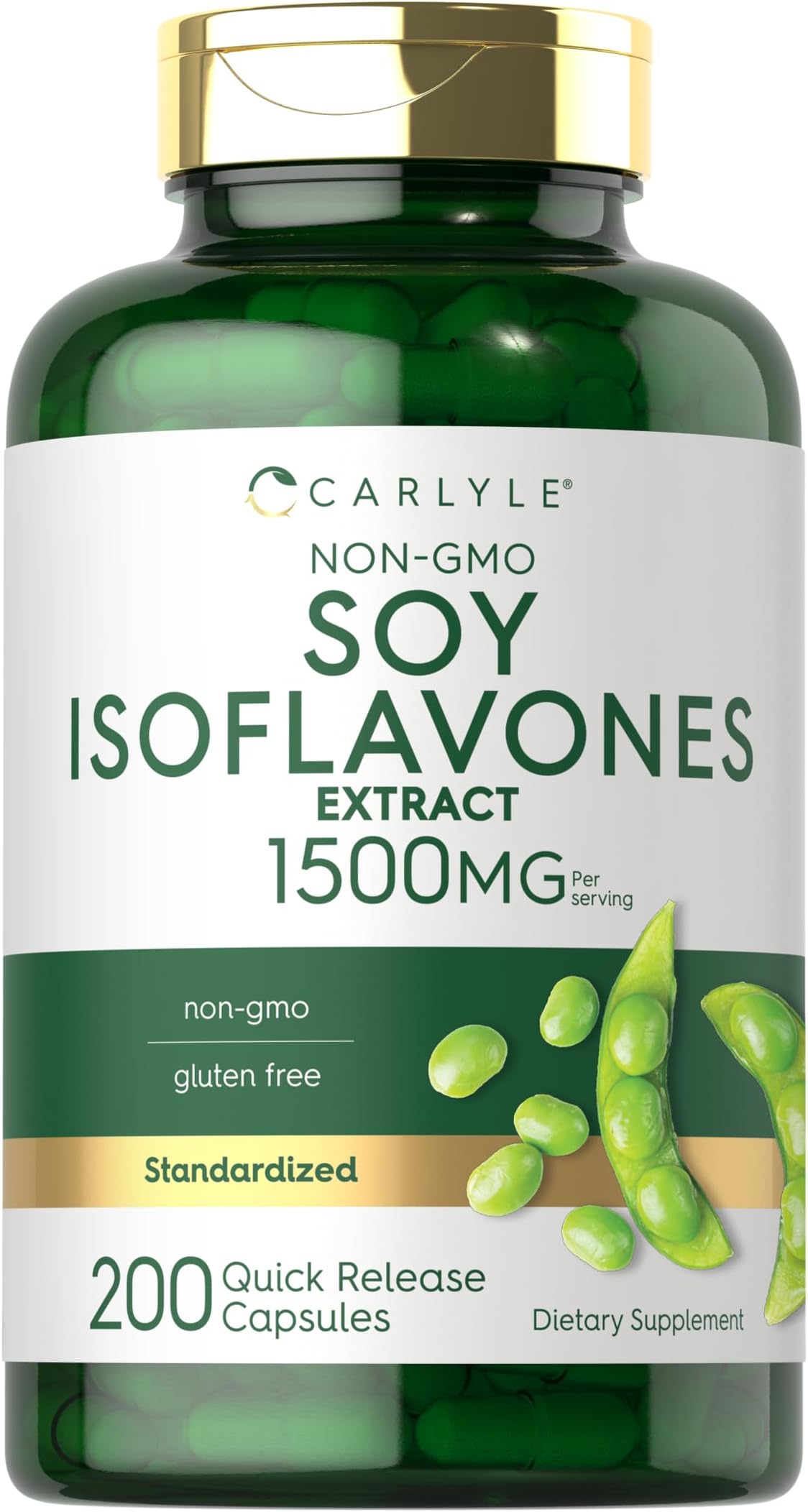 Carlyle Soy Isoflavones Supplement | 200 Capsules | Non-GMO and Gluten Free Formula for Men and Women