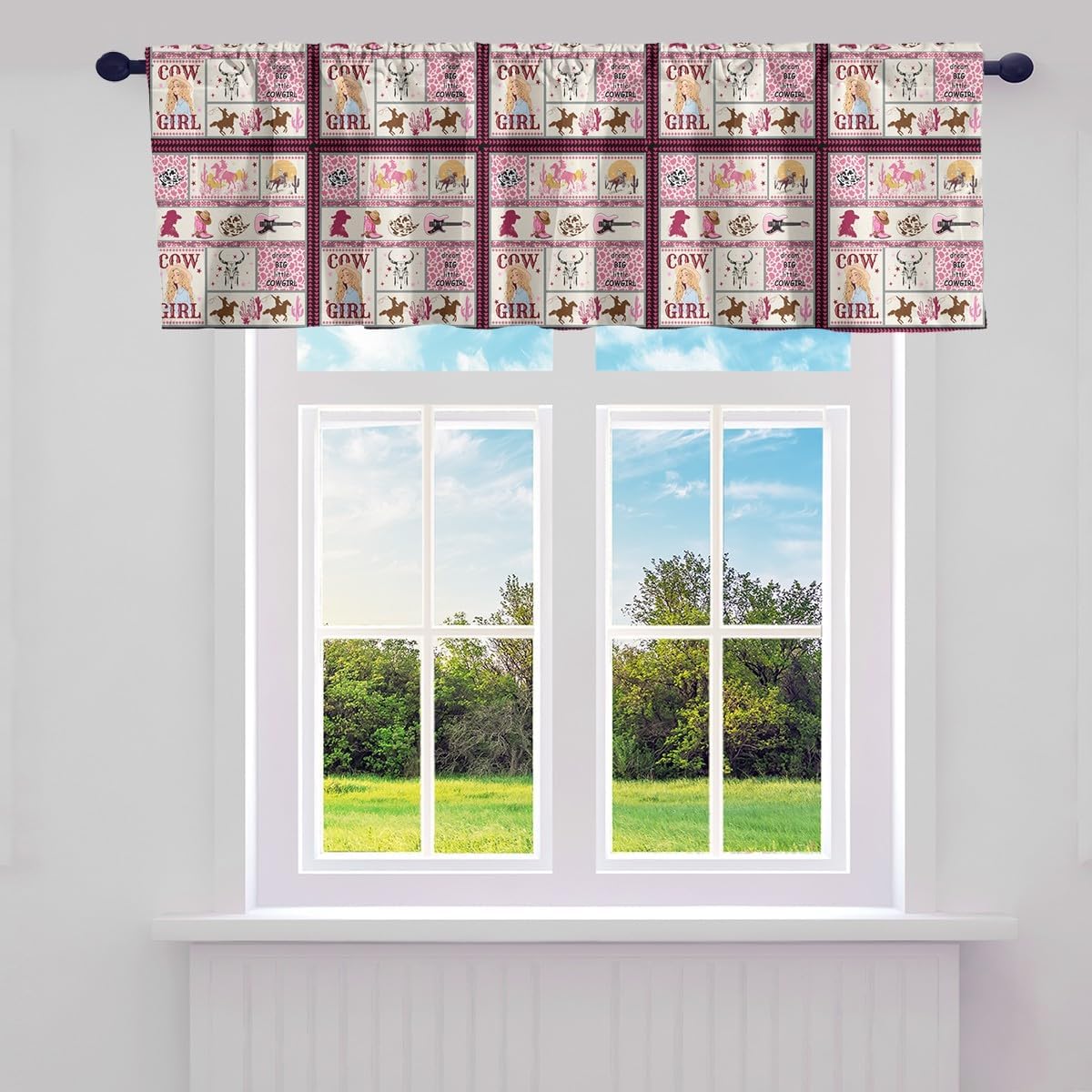 Erosebridal Peach Blackout Valances Girly Pink Peach Window Treatment Valances,Tropical Fruit Valance Curtains Ploka Dots Window Curtains Botanical Themed Short Valance for Living Room,52" W X 18" L