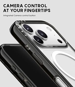 CASETiFY Compact Magsafe iPhone 17 Pro Max Case [Lightweight/Slim Fit/Compatible with Magsafe] - Orchidia - Clear Black