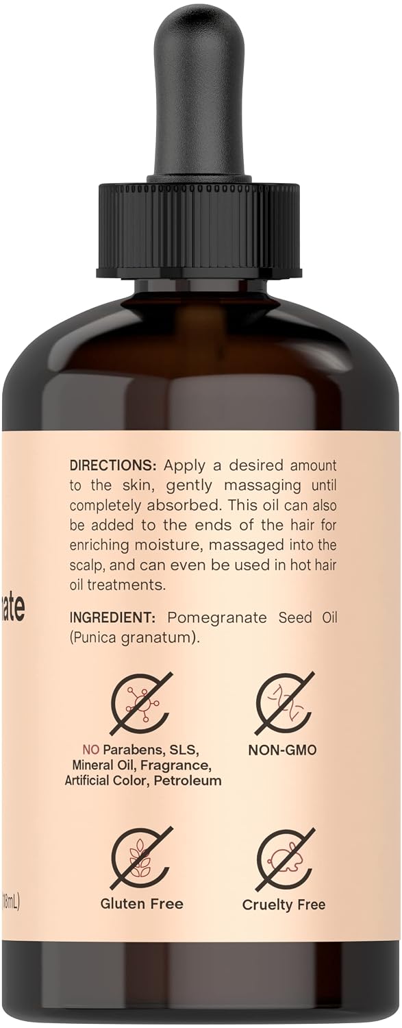 Pomegranate Seed Oil 4 oz (2 x 2 oz) | For Face & Hair | Promotes Clear Looking Skin, and Reduces Appearance of Fine Lines and Wrinkles | Non Comedogenic & Cold Pressed | SLS & Paraben Free | By Coera