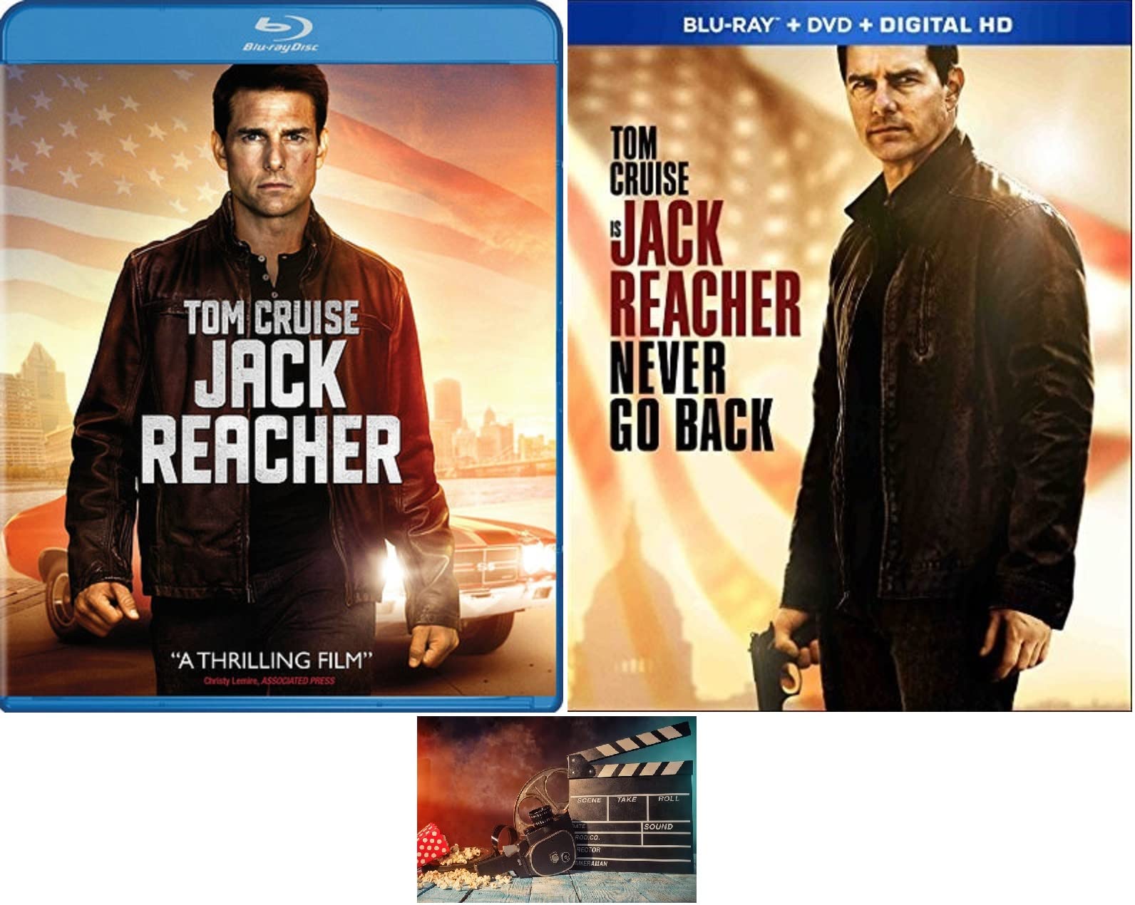 Amazon.com: Jack Reacher 1 One & Never Go Back 2 Two (Blu Ray) Tom