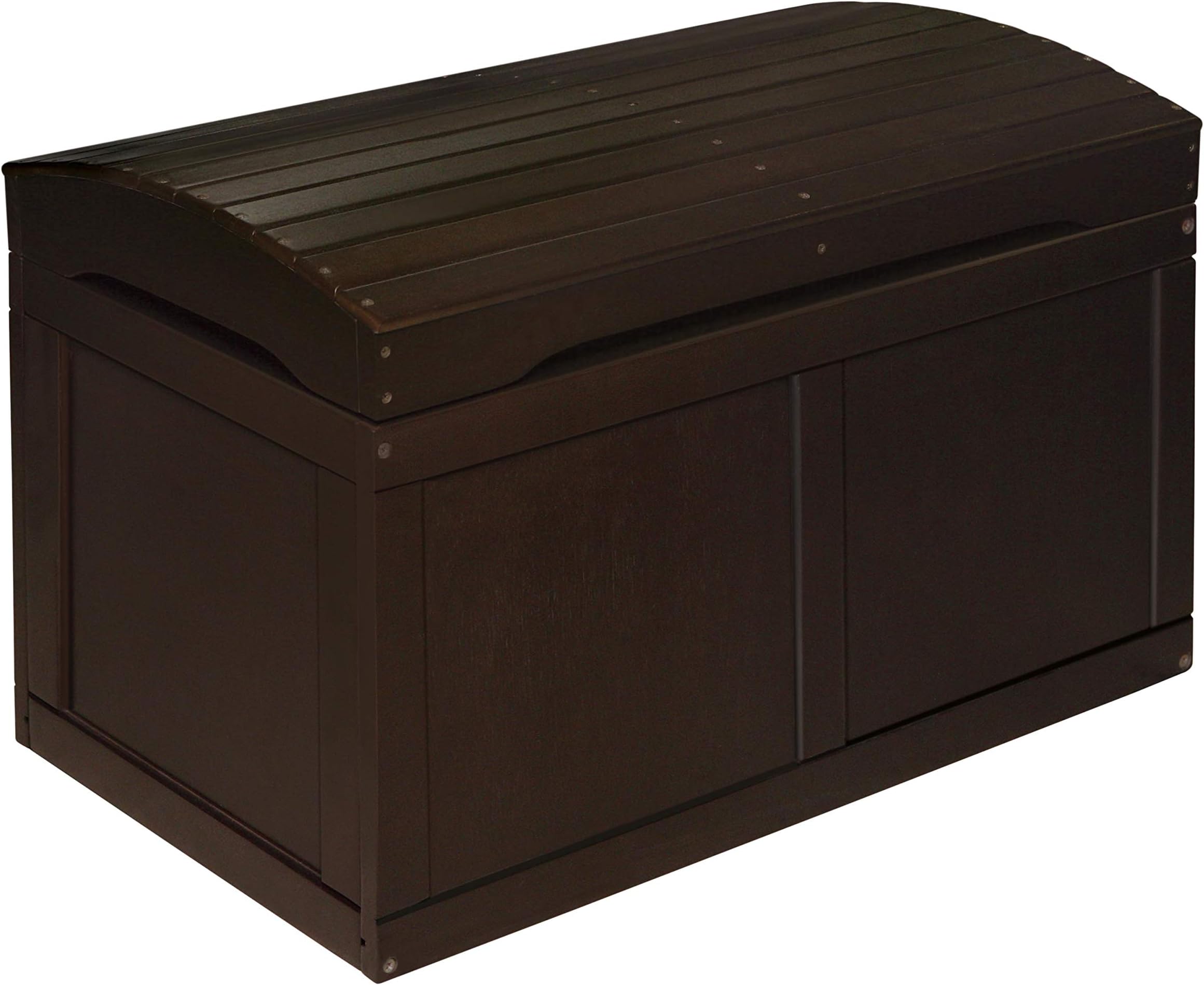 Badger Basket Hardwood Safety Hinge Barrel Top Toy Storage Chest, Espresso, 17x19 Inch (Pack of 1) (01345)
