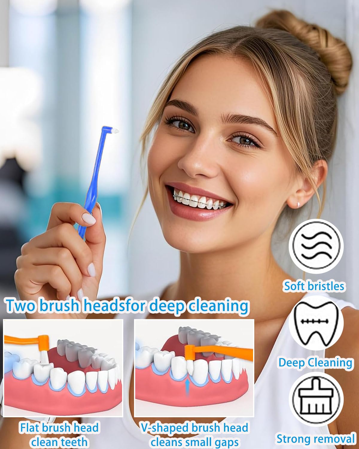 4 PCS Spazzolino Tuft da Denti,Conico e Rotondo Spazzolino Monociuffo,Pulizia Precisa Delle Gengive,Spazzolini Interdentale,per Pulizia di Dettagli e Apparecchi Ortodontici