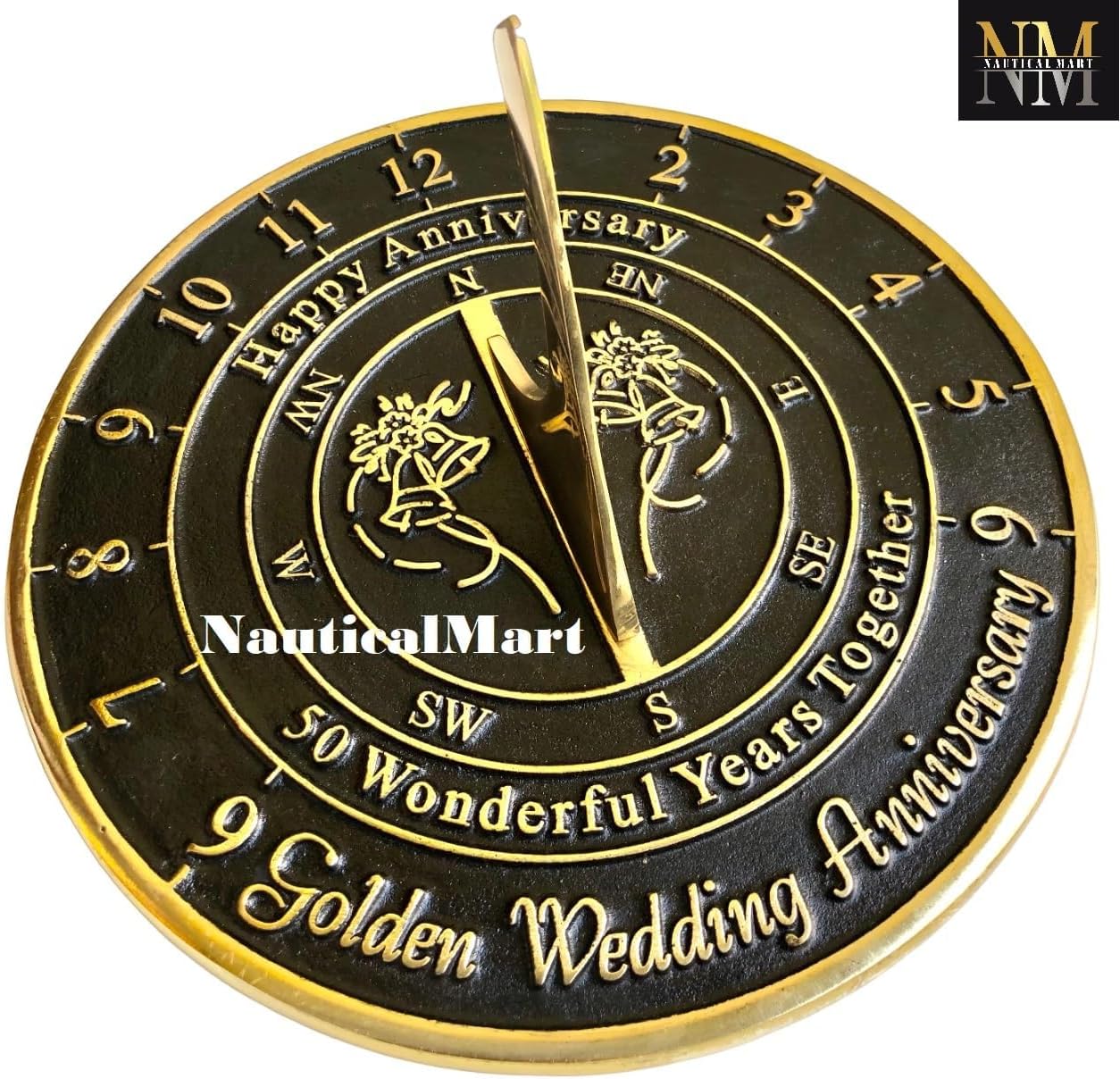 NauticalMart Golden Wedding Anniversary Sundial Gift