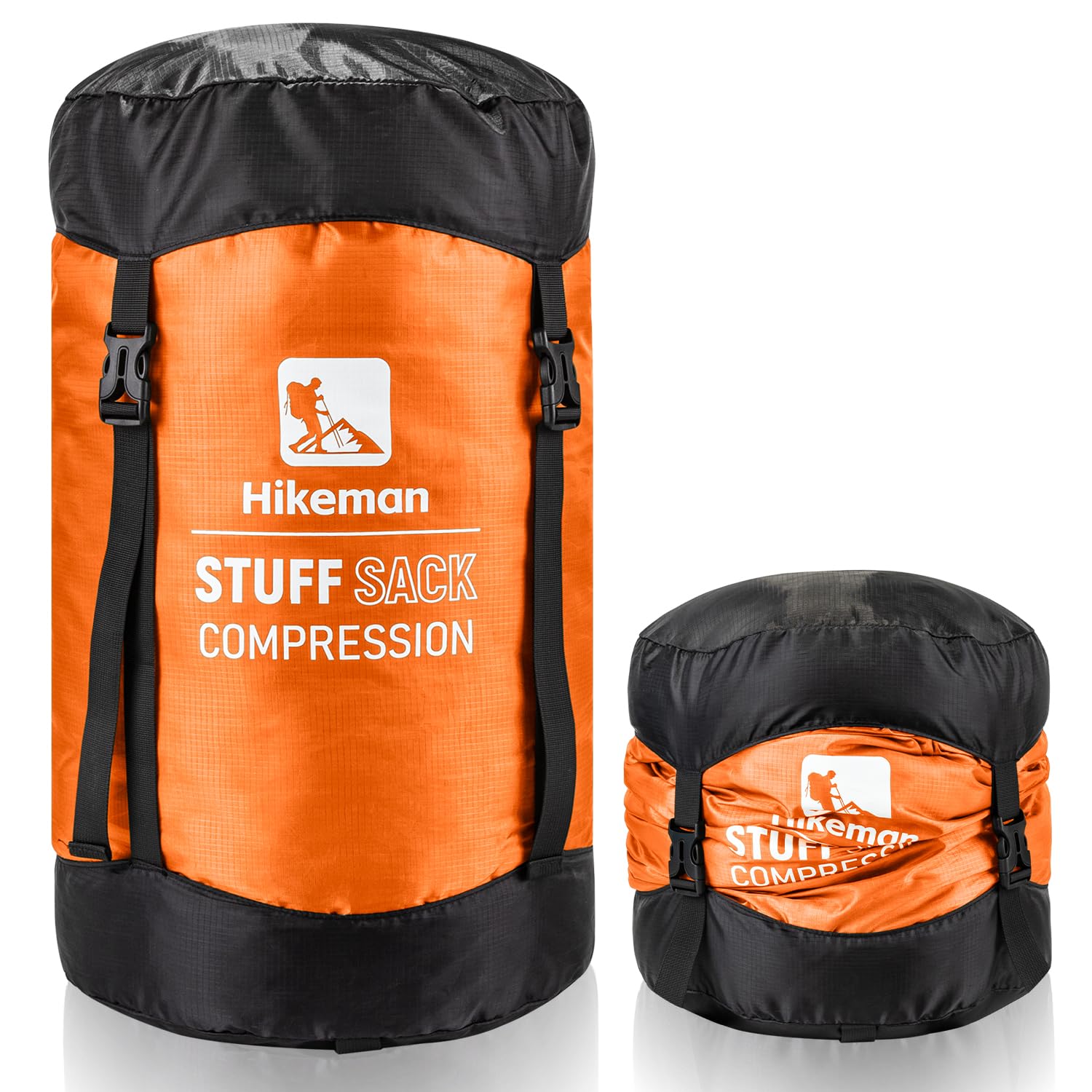HIKEMAN Compression Stuff Sack for Sleeping Bag - Lightweight Compression Bag,Water-Resistant Sleeping Bag Stuff Sack for Camping Outdoor Hiking Backpacking Travelling (Orange, XXL)