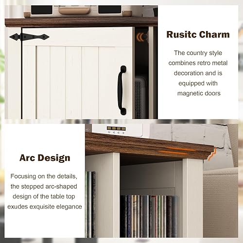 Miniatura 4 de Soporte grande para tocadiscos con almacenamiento de vinilo, soporte giratorio de 39.5 pulgadas, armario de almacenamiento de madera con puertas