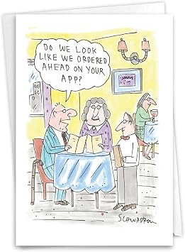 NobleWorks 1 Funny Wedding Anniversary Card 5x7 App Order Tech C11088ANG