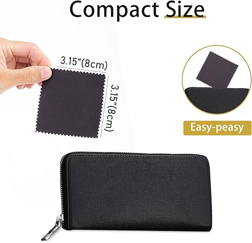 Miniatura 3 de CATIFLIN 100 paños de limpieza de joyas de alta calidad, paños de pulido de plata envueltos individualmente, para plata de ley, oro, latón,