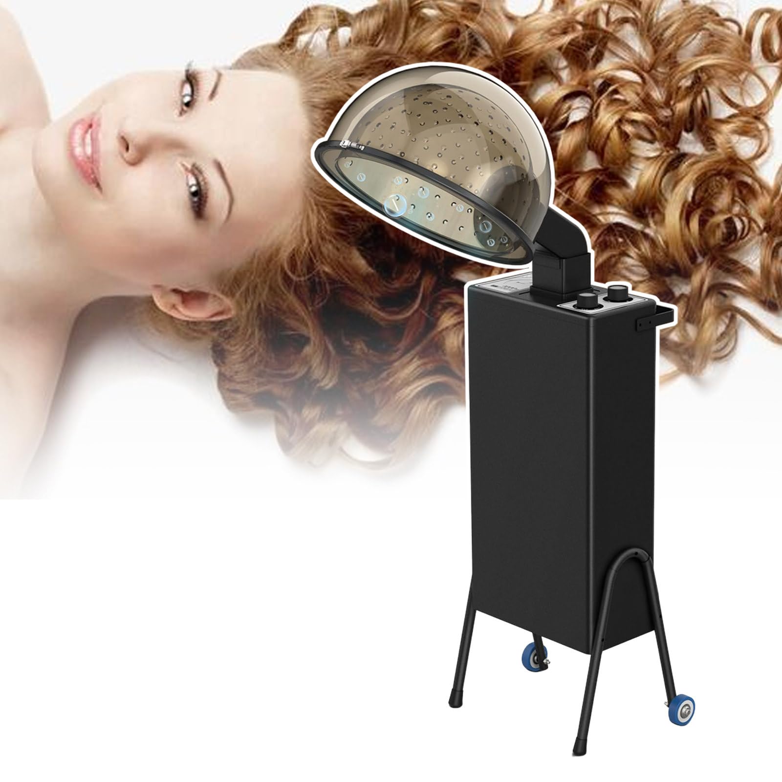 Hooded Hair Dryer Electric Hair Dryer Movable Hooded Standing Hair Heater Adjustable Angle Height for Hair Salon