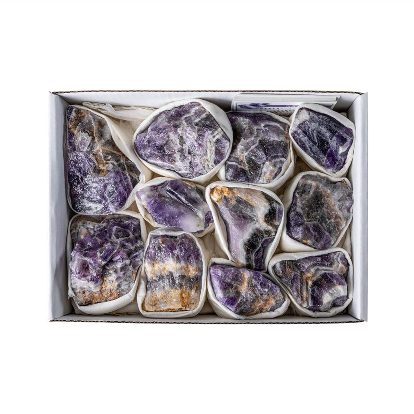 Decorative Stones 1box Chevron Amethyst Natural Stones Purple Quartz Crystal Raw Mineral Gemstone Collection Home Decor (Color : Purple, Size : 1box)