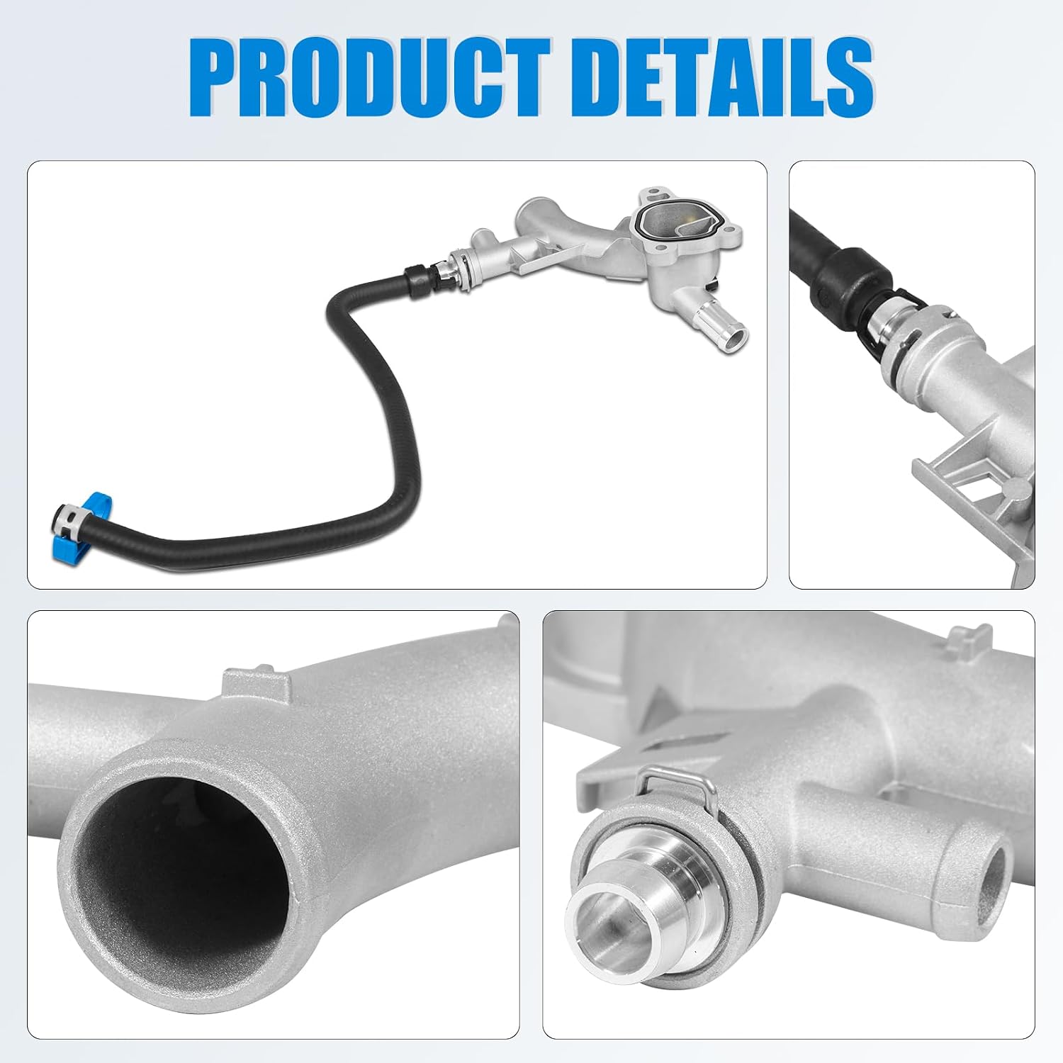 AUTOBABA 902-846 Upgraded Aluminum Engine Coolant Housing Water Outlet with Hose Compatible with Chevy Cruze 2011-2015, Sonic 2012-2020, Trax Buick Encore 2013-2019 1.4L Replace# 25193922 55565334