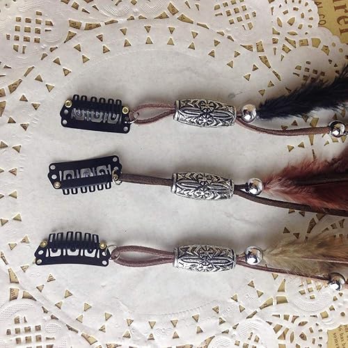 Miniatura 5 de Diadema de plumas hippie indio bohemio con borla, tocado bohemio para mujeres y niñas, diadema para el cabello, bandas para el pelo, decoración de