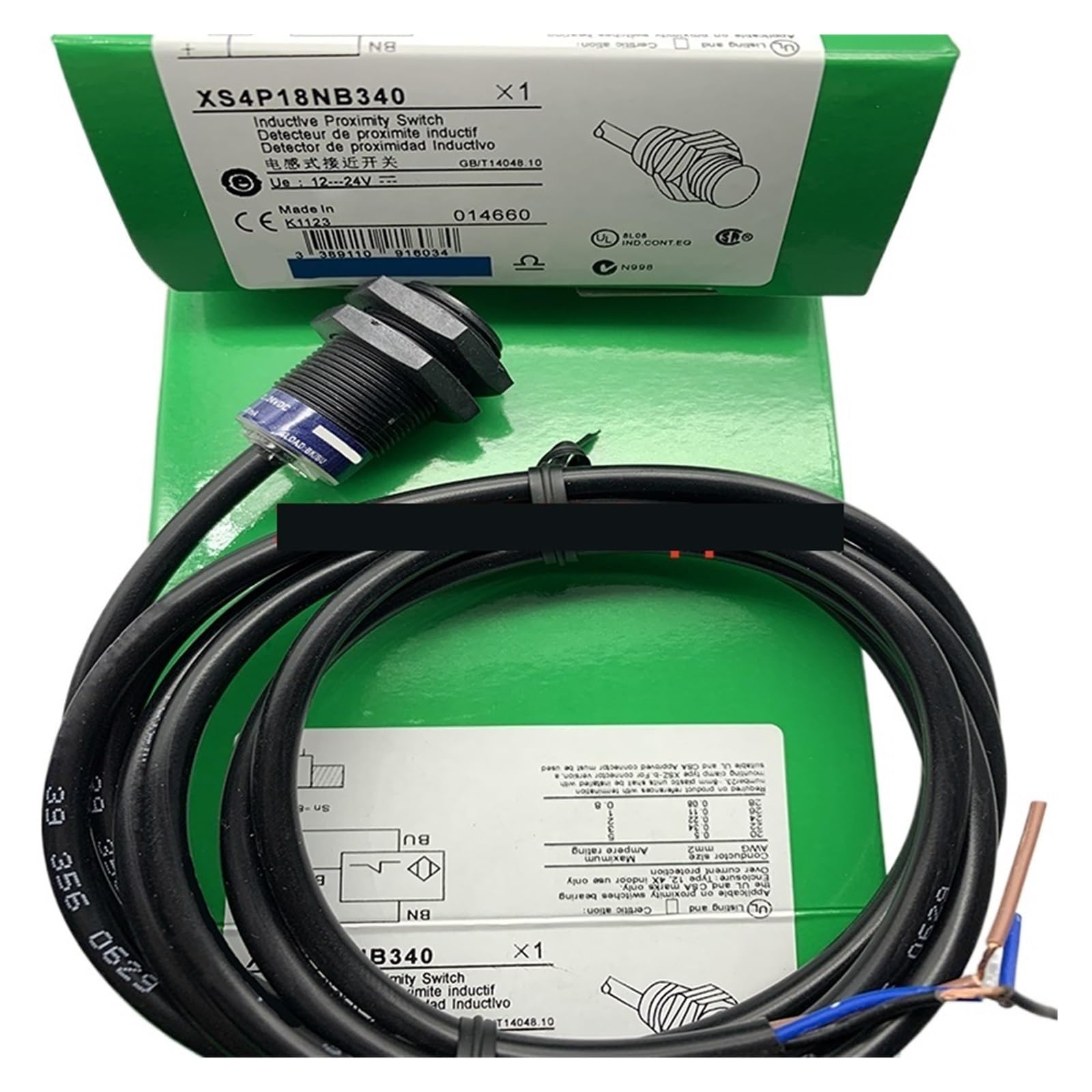 Capteur de proximité XS4P18AB120L1 détecteur inductif plastique pour machine d'emballage