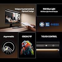 Vista 9 de LYMAX Barra de luz para monitor de computadora, lámpara de computadora USB, barra de luz de pantalla regulable, brillo ajustable/temperatura