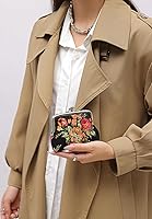 Vista 2 de Monedero con adorable diseño floral y hebilla, bolso vintage de cierre suave